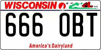 WI license plate 666OBT