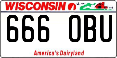 WI license plate 666OBU