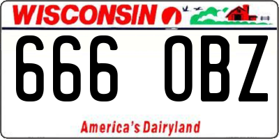 WI license plate 666OBZ