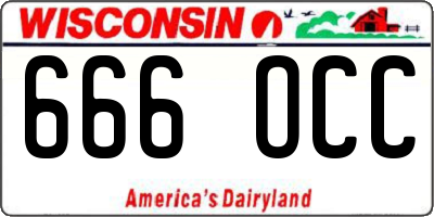 WI license plate 666OCC