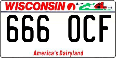 WI license plate 666OCF