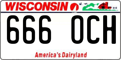 WI license plate 666OCH