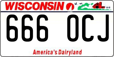 WI license plate 666OCJ