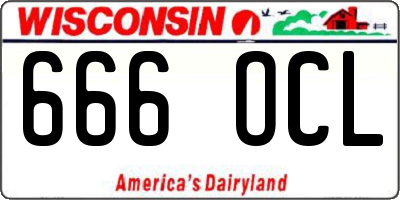 WI license plate 666OCL