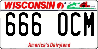 WI license plate 666OCM