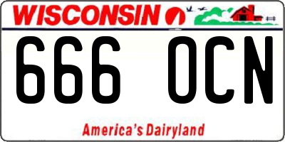 WI license plate 666OCN