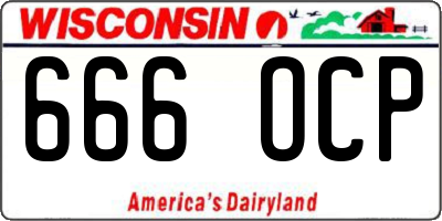 WI license plate 666OCP