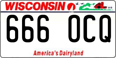 WI license plate 666OCQ