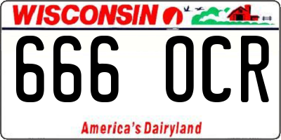 WI license plate 666OCR