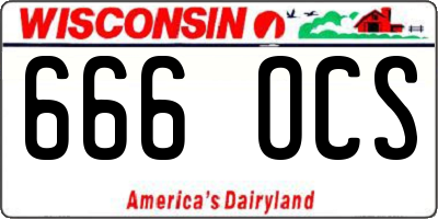 WI license plate 666OCS