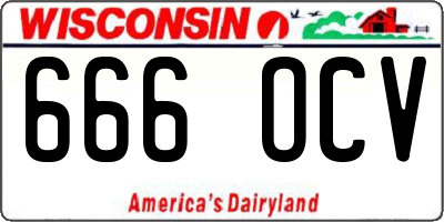 WI license plate 666OCV
