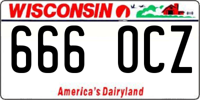 WI license plate 666OCZ