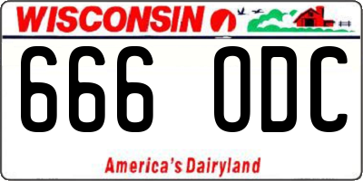 WI license plate 666ODC
