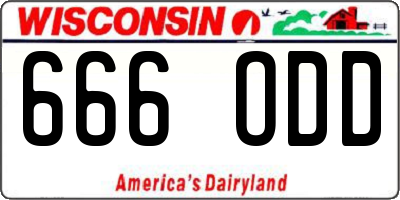 WI license plate 666ODD