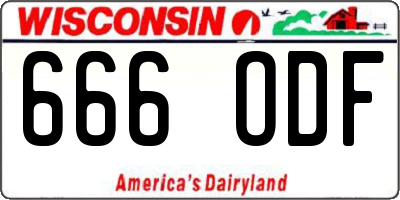 WI license plate 666ODF