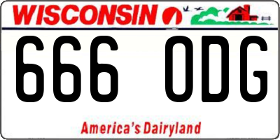 WI license plate 666ODG