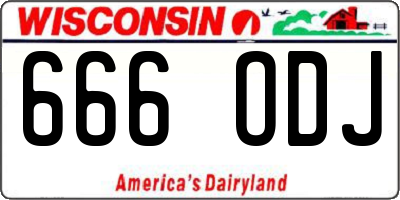 WI license plate 666ODJ
