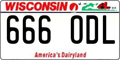 WI license plate 666ODL