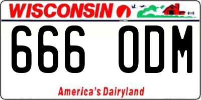 WI license plate 666ODM