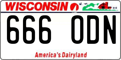 WI license plate 666ODN