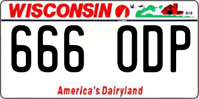 WI license plate 666ODP