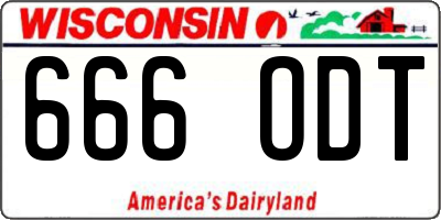 WI license plate 666ODT