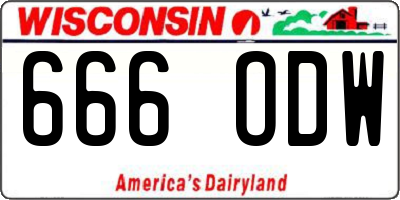 WI license plate 666ODW