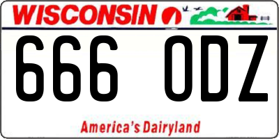 WI license plate 666ODZ