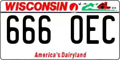 WI license plate 666OEC