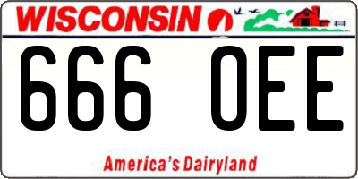 WI license plate 666OEE