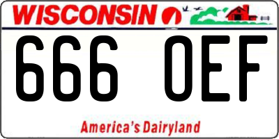 WI license plate 666OEF