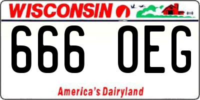 WI license plate 666OEG