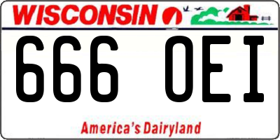 WI license plate 666OEI