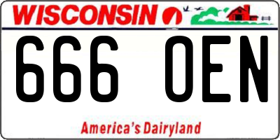 WI license plate 666OEN