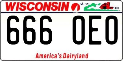 WI license plate 666OEO