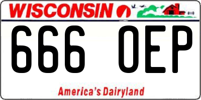 WI license plate 666OEP