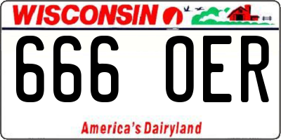WI license plate 666OER