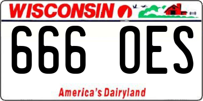 WI license plate 666OES