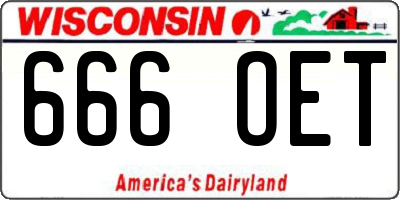 WI license plate 666OET
