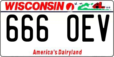 WI license plate 666OEV