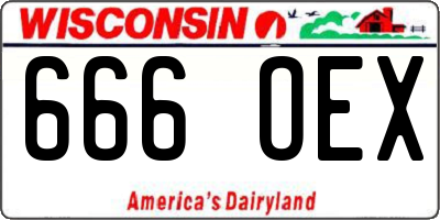 WI license plate 666OEX
