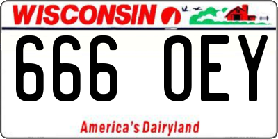 WI license plate 666OEY