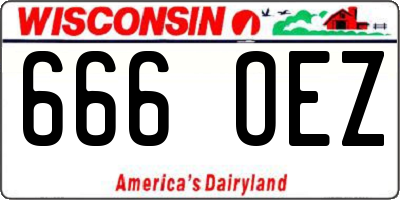 WI license plate 666OEZ