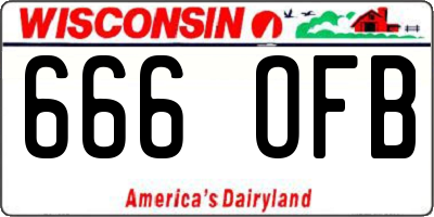 WI license plate 666OFB