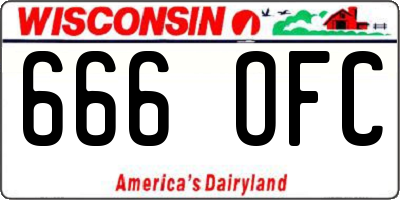 WI license plate 666OFC