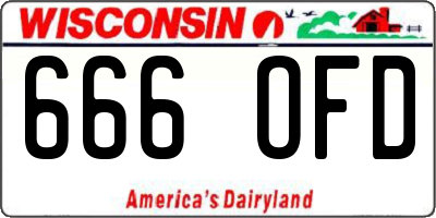 WI license plate 666OFD