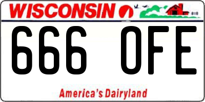 WI license plate 666OFE