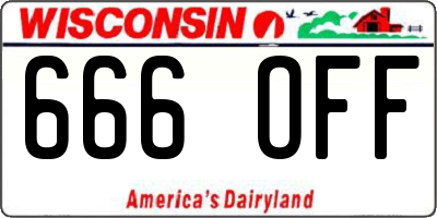 WI license plate 666OFF