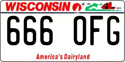 WI license plate 666OFG