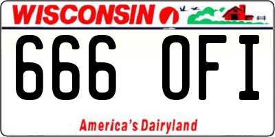 WI license plate 666OFI
